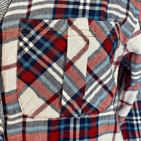 Aratta Silent Journey Mixed Print Flannel Chiffon Button Up Shirt Boho Size MED - Picture 8 of 15